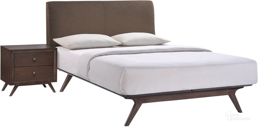 The appearance of Tracy Cappuccino Brown 2 Piece Queen Bedroom Set designed by Modway in the modern / contemporary interior design. This cappuccino brown piece of furniture  was selected by 1StopBedrooms from Tracy Collection to add a touch of cosiness and style into your home. Sku: MOD-5260-CAP-BRN-SET. Bed Type: Platform Bed. Product Type: Platform Bed. Bed Size: Queen. Material: Rubberwood. Image1