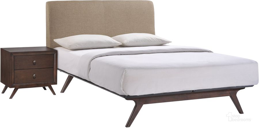 The appearance of Tracy Cappuccino Latte 2 Piece Queen Bedroom Set designed by Modway in the modern / contemporary interior design. This cappuccino latte piece of furniture  was selected by 1StopBedrooms from Tracy Collection to add a touch of cosiness and style into your home. Sku: MOD-5260-CAP-LAT-SET. Bed Type: Platform Bed. Product Type: Platform Bed. Bed Size: Queen. Material: Rubberwood. Image1