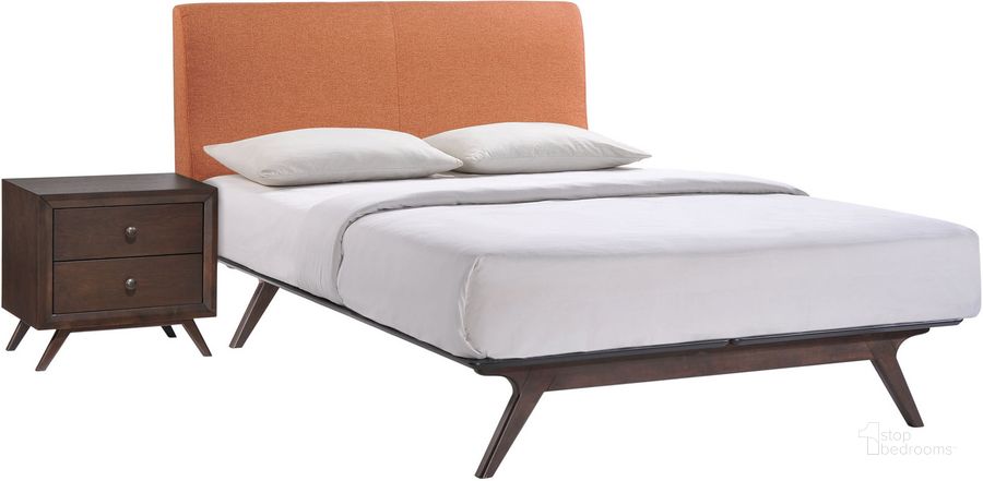 The appearance of Tracy Cappuccino Orange 2 Piece Queen Bedroom Set designed by Modway in the  interior design. This cappuccino orange piece of furniture  was selected by 1StopBedrooms from Tracy Collection to add a touch of cosiness and style into your home. Sku: MOD-5260-CAP-ORA-SET. Bed Type: Platform Bed. Product Type: Platform Bed. Bed Size: Queen. Material: Rubberwood. Image1