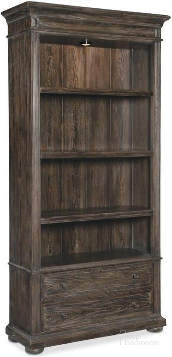 The appearance of Traditions Bookcase designed by Hooker in the traditional interior design. This dark wood piece of furniture  was selected by 1StopBedrooms from Traditions Collection to add a touch of cosiness and style into your home. Sku: 5961-10545-89. Product Type: Bookcase. Material: Wood Veneer. Image1