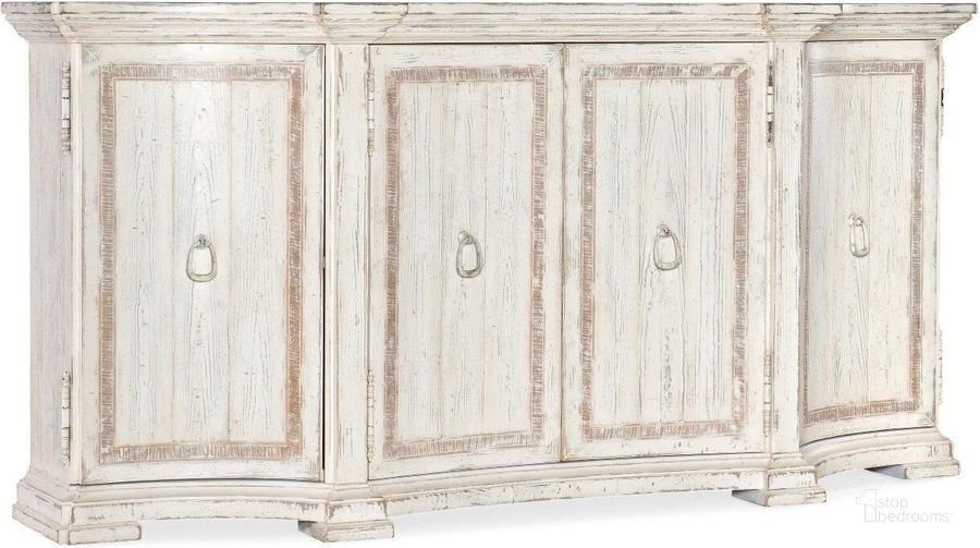 The appearance of Traditions Buffet 5961-75903-02 designed by Hooker in the traditional interior design. This white piece of furniture  was selected by 1StopBedrooms from Traditions Collection to add a touch of cosiness and style into your home. Sku: 5961-75903-02. Material: Wood. Product Type: Buffet. Image1