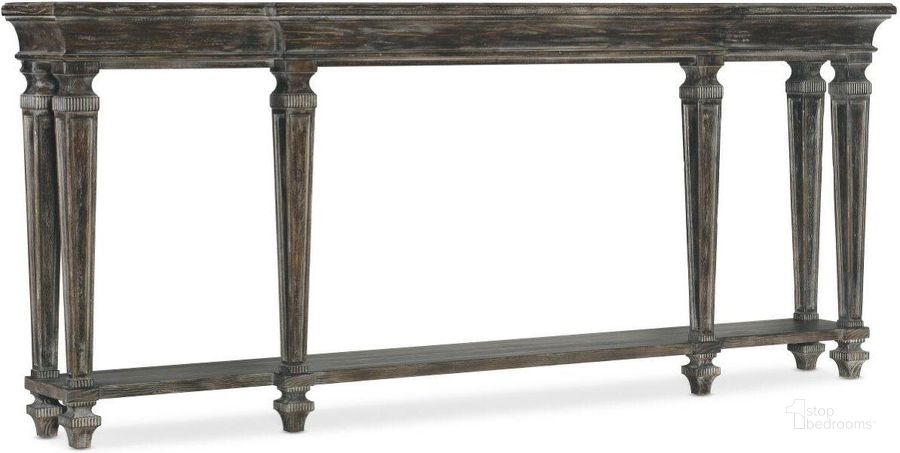 The appearance of Traditions Console Table 5961-80161-89 designed by Hooker in the traditional interior design. This dark wood piece of furniture  was selected by 1StopBedrooms from Traditions Collection to add a touch of cosiness and style into your home. Sku: 5961-80161-89. Material: Wood. Product Type: Console Table. Image1