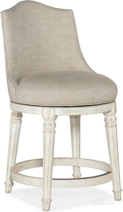 The appearance of Traditions Counter Stool designed by Hooker in the traditional interior design. This white piece of furniture  was selected by 1StopBedrooms from Traditions Collection to add a touch of cosiness and style into your home. Sku: 5961-75550-02. Material: Fabric. Product Type: Barstool. Image1