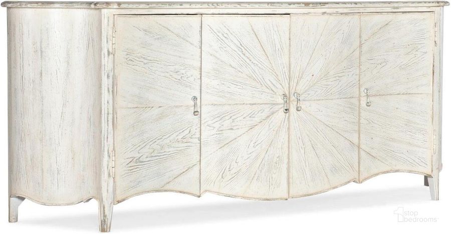 The appearance of Traditions Entertainment Console 5961-55484-02 designed by Hooker in the traditional interior design. This white piece of furniture  was selected by 1StopBedrooms from Traditions Collection to add a touch of cosiness and style into your home. Sku: 5961-55484-02. Material: Wood. Product Type: Console. Image1