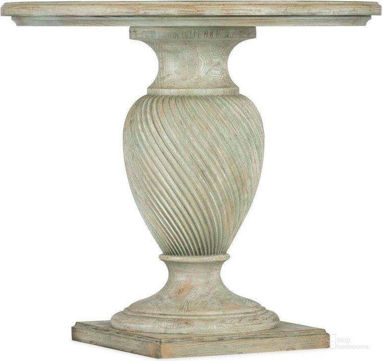 The appearance of Traditions Round End Table 5961-80116-35 designed by Hooker in the traditional interior design. This green piece of furniture  was selected by 1StopBedrooms from Traditions Collection to add a touch of cosiness and style into your home. Sku: 5961-80116-35. Material: Wood. Product Type: End Table. Image1