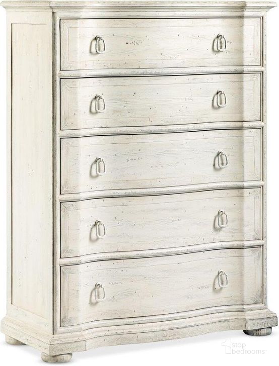 The appearance of Traditions Six-Drawer Chest 5961-90010-02 designed by Hooker in the traditional interior design. This white piece of furniture  was selected by 1StopBedrooms from Traditions Collection to add a touch of cosiness and style into your home. Sku: 5961-90010-02. Material: Wood. Product Type: Chest. Image1