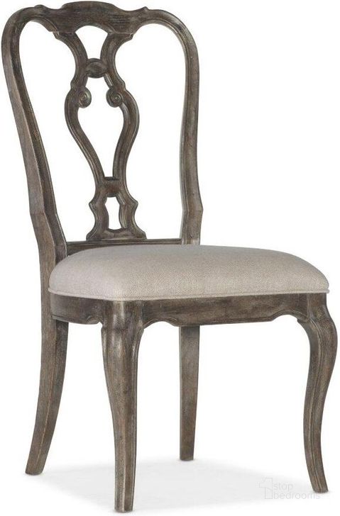 The appearance of Traditions Wood Back Side Chair Set Of 2 5961-75410-89 designed by Hooker in the traditional interior design. This dark wood piece of furniture  was selected by 1StopBedrooms from Traditions Collection to add a touch of cosiness and style into your home. Sku: 5961-75410-89. Material: Fabric. Product Type: Side Chair. Image1