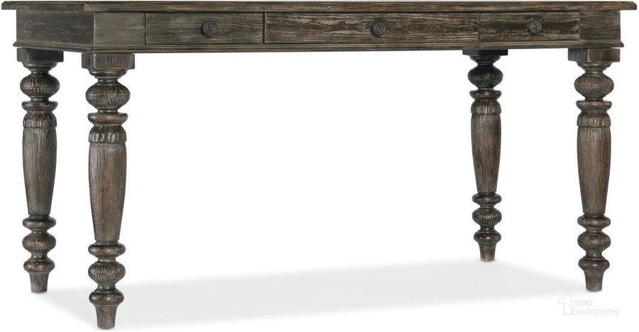 The appearance of Traditions Writing Desk 5961-10460-89 designed by Hooker in the traditional interior design. This dark wood piece of furniture  was selected by 1StopBedrooms from Traditions Collection to add a touch of cosiness and style into your home. Sku: 5961-10460-89. Product Type: Writing Desk. Material: Wood Veneer. Image1