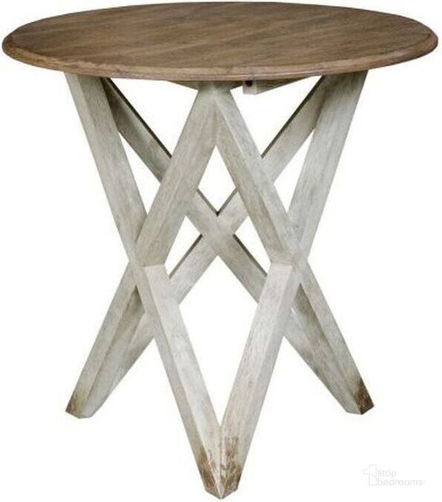 The appearance of Trails Willow Colton Round Lamp Table designed by Kincaid in the transitional interior design. This white piece of furniture  was selected by 1StopBedrooms from Trails Collection to add a touch of cosiness and style into your home. Sku: 813-946W. Material: Wood. Product Type: Lamp Table. Image1
