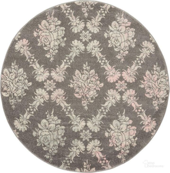 The appearance of Tranquil Grey And Pink 5 Round Area Rug designed by Nourison in the transitional interior design. This grey and pink piece of furniture  was selected by 1StopBedrooms from Tranquil Collection to add a touch of cosiness and style into your home. Sku: 99446399601. Material: Polypropylene. Product Type: Area Rugs. Image1
