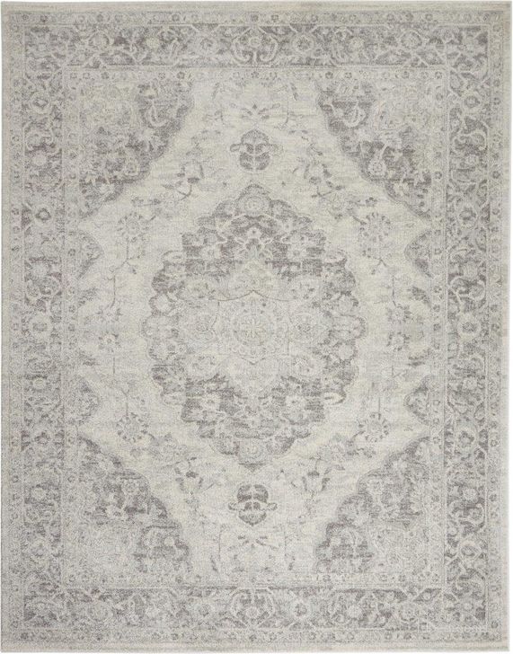 The appearance of Tranquil Ivory And Grey 8 X 10 Area Rug designed by Nourison in the traditional interior design. This ivory and grey piece of furniture  was selected by 1StopBedrooms from Tranquil Collection to add a touch of cosiness and style into your home. Sku: 99446485076. Material: Polypropylene. Product Type: Area Rugs. Image1