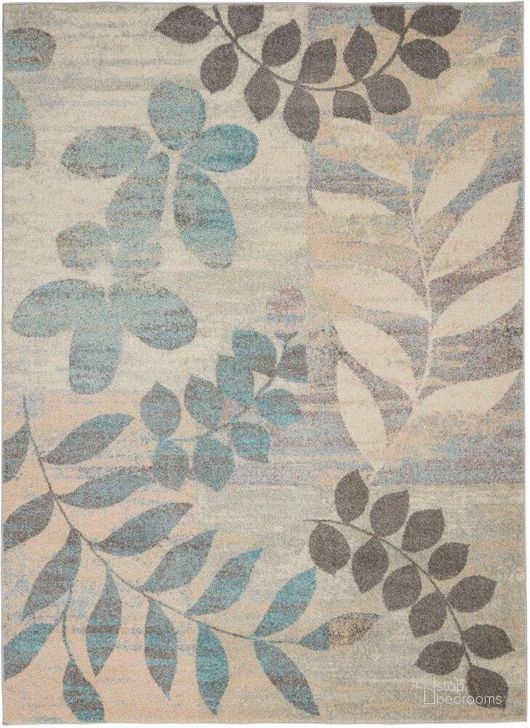 The appearance of Tranquil Ivory And Light Blue 5 X 7 Area Rug designed by Nourison in the modern / contemporary interior design. This ivory and light blue piece of furniture  was selected by 1StopBedrooms from Tranquil Collection to add a touch of cosiness and style into your home. Sku: 99446483485. Material: Polypropylene. Product Type: Area Rugs. Image1