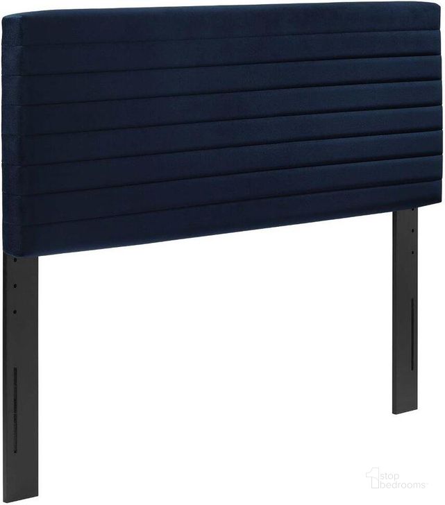 The appearance of Tranquil Midnight Blue Full/Queen Headboard designed by Modway in the modern / contemporary interior design. This midnight blue piece of furniture  was selected by 1StopBedrooms from Tranquil Collection to add a touch of cosiness and style into your home. Sku: MOD-7024-MID. Product Type: Headboard. Bed Size: Queen. Material: MDF. Image1