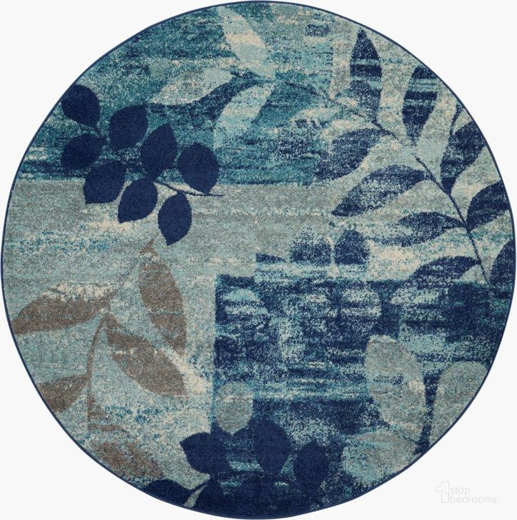 The appearance of Tranquil Navy And Light Blue 5 Round Area Rug designed by Nourison in the modern / contemporary interior design. This navy and light blue piece of furniture  was selected by 1StopBedrooms from Tranquil Collection to add a touch of cosiness and style into your home. Sku: 99446485816. Material: Polypropylene. Product Type: Area Rugs. Image1