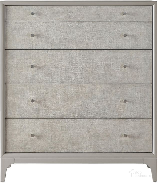 The appearance of Tranquility Aura Chest designed by Universal in the transitional interior design. This gray piece of furniture  was selected by 1StopBedrooms from Tranquility Collection to add a touch of cosiness and style into your home. Sku: U195E150. Product Type: Chest. Material: Wood Veneer. Image1
