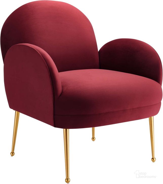 The appearance of Transcend Performance Velvet Arm Chair In Maroon designed by Modway in the modern / contemporary interior design. This maroon piece of furniture  was selected by 1StopBedrooms from Transcend Collection to add a touch of cosiness and style into your home. Sku: EEI-5026-MAR. Material: Wood. Product Type: Arm Chair. Image1