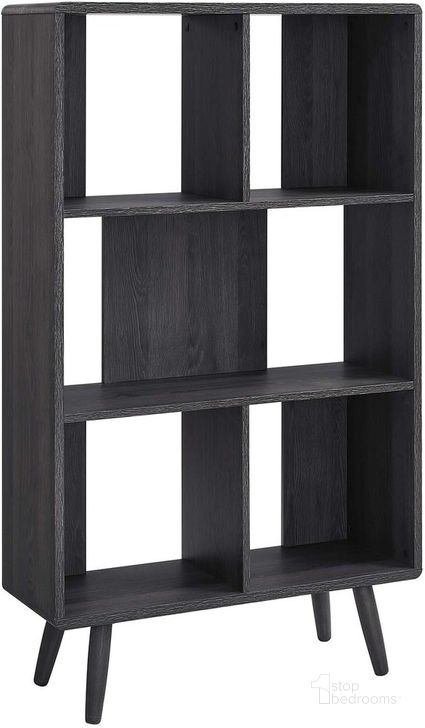 The appearance of Transmit 5 Shelf Wood Grain Bookcase In Charcoal designed by Modway in the modern / contemporary interior design. This charcoal piece of furniture  was selected by 1StopBedrooms from Transmit Collection to add a touch of cosiness and style into your home. Sku: EEI-5743-CHA. Product Type: Bookcase. Material: MDF. Image1