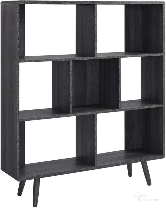 The appearance of Transmit 7 Shelf Wood Grain Bookcase In Charcoal designed by Modway in the modern / contemporary interior design. This charcoal piece of furniture  was selected by 1StopBedrooms from Transmit Collection to add a touch of cosiness and style into your home. Sku: EEI-2529-CHA. Product Type: Bookcase. Material: MDF. Image1