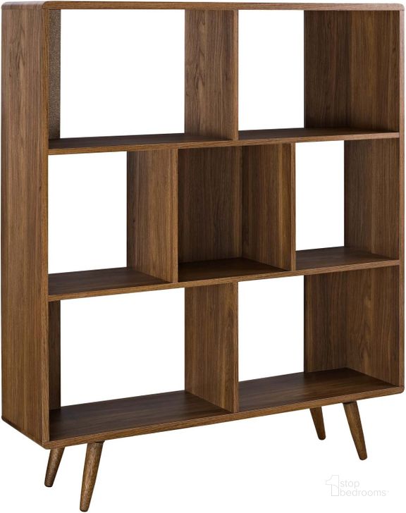 The appearance of Transmit Walnut Bookcase EEI-2529-WAL designed by Modway in the modern / contemporary interior design. This walnut piece of furniture  was selected by 1StopBedrooms from Transmit Collection to add a touch of cosiness and style into your home. Sku: EEI-2529-WAL. Material: Wood. Product Type: Bookcase. Image1