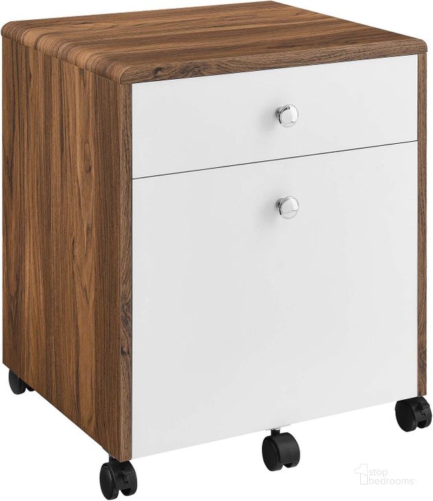 The appearance of Transmit  Wood File Cabinet In Walnut White designed by Modway in the modern / contemporary interior design. This walnut white piece of furniture  was selected by 1StopBedrooms from Transmit Collection to add a touch of cosiness and style into your home. Sku: EEI-5705-WAL-WHI. Product Type: Lateral Filing Cabinet. Material: MDF. Image1