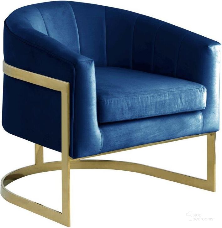 The appearance of Traxmon Velvet Upholstered Accent Chair In Blue Velvet designed by Best Master Furniture in the modern / contemporary interior design. This blue piece of furniture  was selected by 1StopBedrooms from Traxmon Collection to add a touch of cosiness and style into your home. Sku: HX10VBL. Product Type: Accent Chair. Material: Velvet. Image1