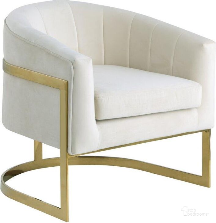 The appearance of Traxmon Velvet Upholstered Accent Chair In Cream designed by Best Master Furniture in the modern / contemporary interior design. This cream piece of furniture  was selected by 1StopBedrooms from Traxmon Collection to add a touch of cosiness and style into your home. Sku: HX10VW. Product Type: Accent Chair. Material: Velvet. Image1
