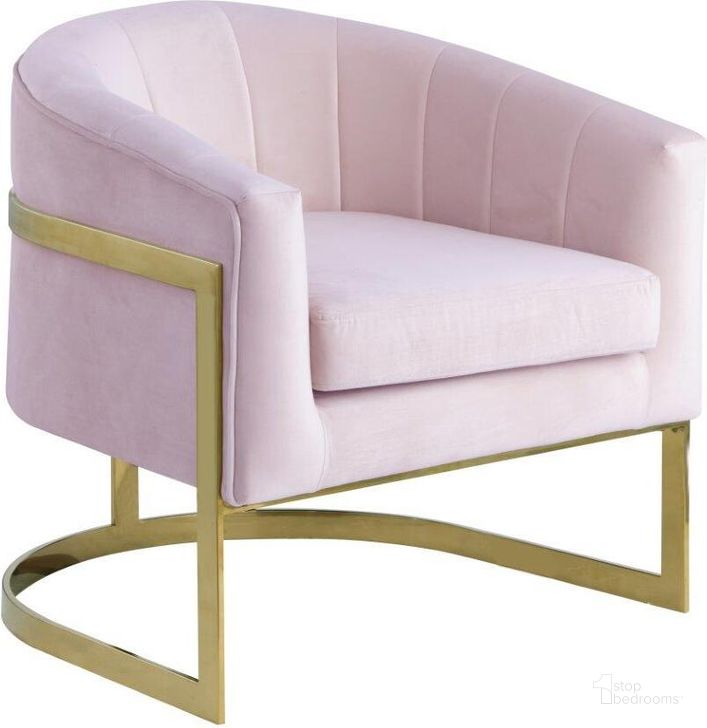 The appearance of Traxmon Velvet Upholstered Accent Chair In Pink designed by Best Master Furniture in the modern / contemporary interior design. This pink piece of furniture  was selected by 1StopBedrooms from Traxmon Collection to add a touch of cosiness and style into your home. Sku: HX10VP. Product Type: Accent Chair. Material: Velvet. Image1