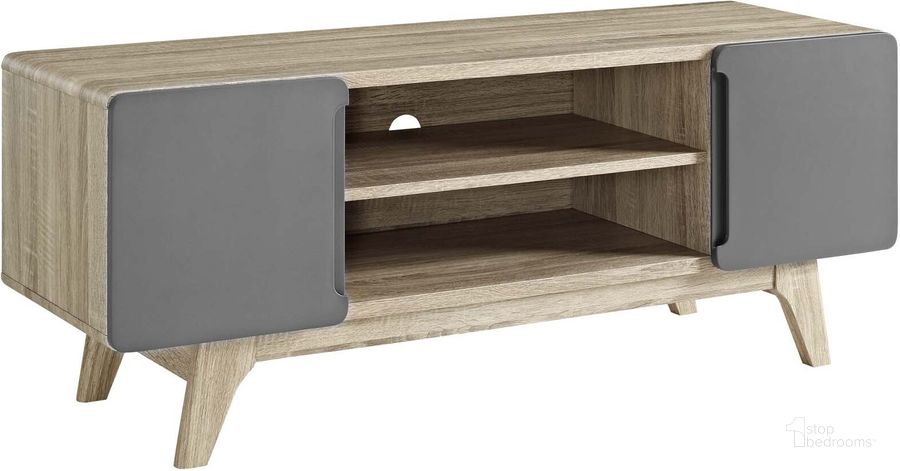 The appearance of Tread Gray 47 Inch TV Stand designed by Modway in the modern / contemporary interior design. This gray piece of furniture  was selected by 1StopBedrooms from Tread Collection to add a touch of cosiness and style into your home. Sku: EEI-2532-NAT-GRY. Product Type: TV Stand. Material: MDF. Image1