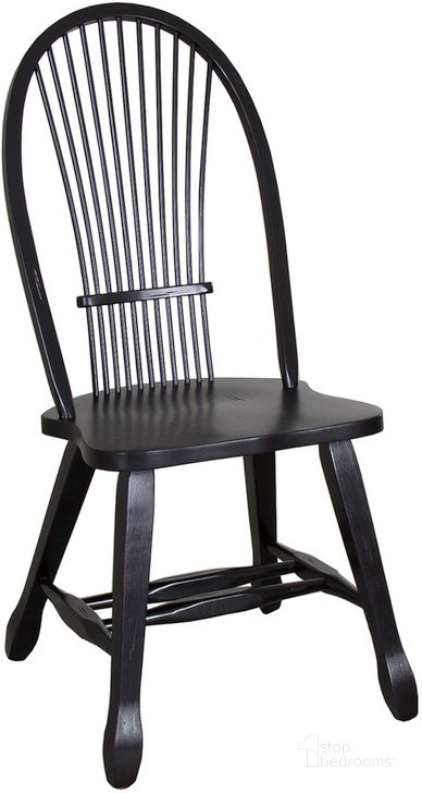 The appearance of Treasures Black Sheaf Back Side Chair Set of 2 designed by Liberty in the traditional interior design. This black piece of furniture  was selected by 1StopBedrooms from Treasures Collection to add a touch of cosiness and style into your home. Sku: 17-C4032. Material: Wood. Product Type: Side Chair. Image1