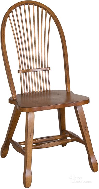 The appearance of Treasures Oak Sheaf Back Side Chair Set of 2 designed by Liberty in the traditional interior design. This brown piece of furniture  was selected by 1StopBedrooms from Treasures Collection to add a touch of cosiness and style into your home. Sku: 17-C1032. Material: Wood. Product Type: Side Chair. Image1