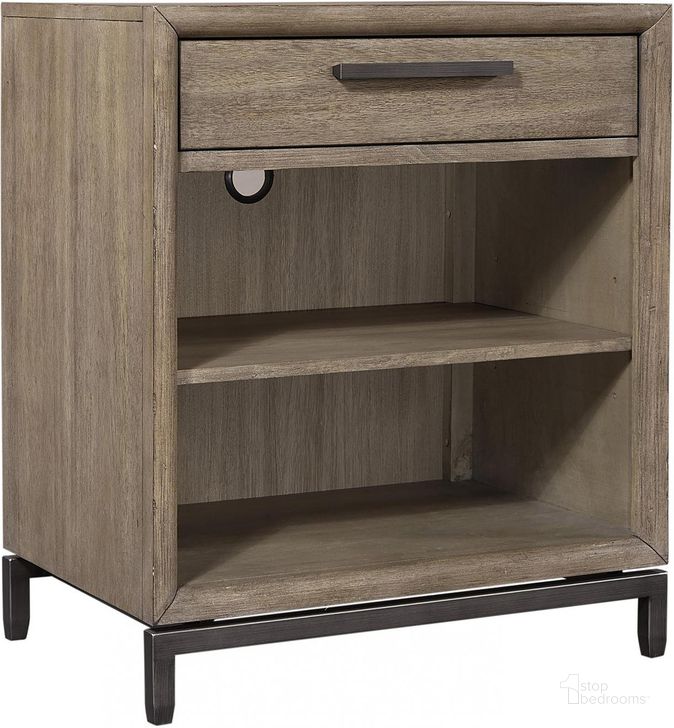 The appearance of Trellis 1 Drawer Nightstand In Light Brown designed by Aspenhome in the transitional interior design. This light brown piece of furniture  was selected by 1StopBedrooms from Trellis Collection to add a touch of cosiness and style into your home. Sku: I287-451N. Material: Wood. Product Type: Nightstand. Image1