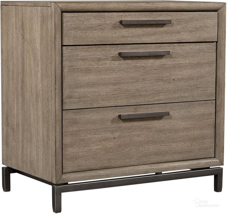 The appearance of Trellis 3 Drawer Nightstand In Light Brown designed by Aspenhome in the transitional interior design. This light brown piece of furniture  was selected by 1StopBedrooms from Trellis Collection to add a touch of cosiness and style into your home. Sku: I287-450. Material: Wood. Product Type: Nightstand. Image1