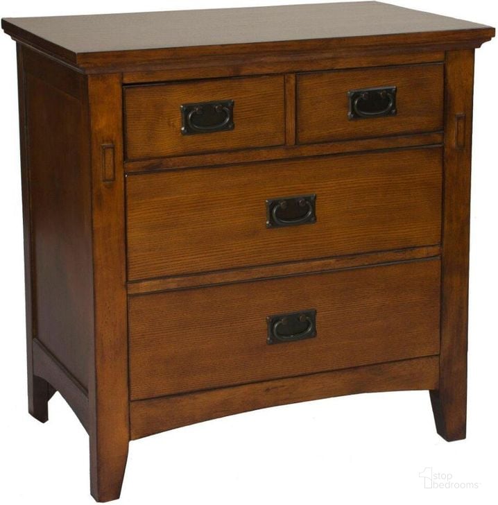 The appearance of Tremont Bedroom Distressed Brown Nightstand designed by Sunset Trading in the transitional interior design. This warm chestnut piece of furniture  was selected by 1StopBedrooms from Tremont Bedroom Collection to add a touch of cosiness and style into your home. Sku: SS-TR750-NS. Material: Wood. Product Type: Nightstand. Image1