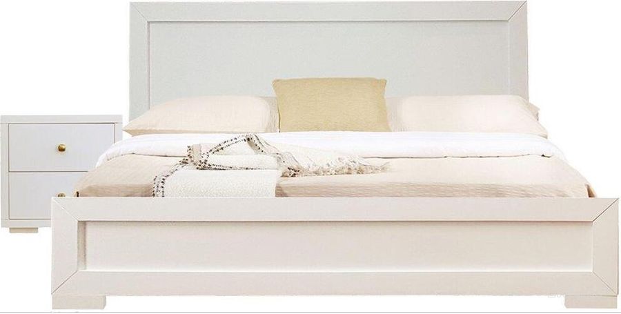 The appearance of Trent Wooden Full Platform Bed in White with 1 Nightstand designed by Camden Isle Furniture in the modern / contemporary interior design. This white piece of furniture  was selected by 1StopBedrooms from Trent Collection to add a touch of cosiness and style into your home. Sku: 312431. Bed Type: Platform Bed. Product Type: Platform Bed. Bed Size: Full. Image1