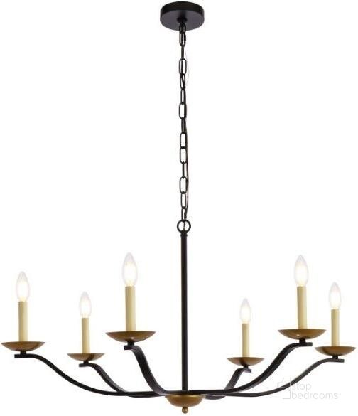 The appearance of Trey 36 Inch Pendant In Black And Brass designed by Elegant Lighting in the transitional interior design. This brass and black piece of furniture  was selected by 1StopBedrooms from Trey Collection to add a touch of cosiness and style into your home. Sku: LD641D36BRK. Product Type: Pendant Lighting. Material: Iron. Image1