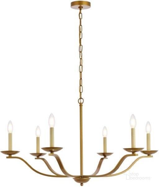 The appearance of Trey 36 Inch Pendant In Brass designed by Elegant Lighting in the transitional interior design. This brass piece of furniture  was selected by 1StopBedrooms from Trey Collection to add a touch of cosiness and style into your home. Sku: LD641D36BR. Product Type: Pendant Lighting. Material: Iron. Image1
