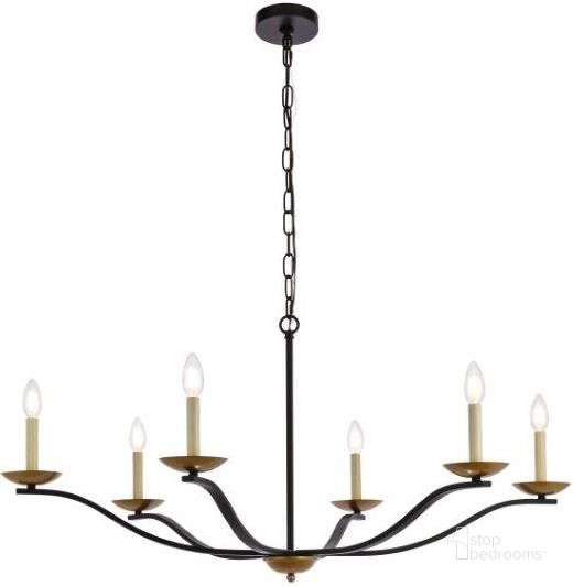 The appearance of Trey 42 Inch Pendant In Black And Brass designed by Elegant Lighting in the transitional interior design. This brass and black piece of furniture  was selected by 1StopBedrooms from Trey Collection to add a touch of cosiness and style into your home. Sku: LD641D42BRK. Product Type: Pendant Lighting. Material: Iron. Image1