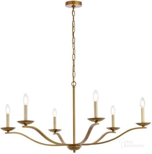 The appearance of Trey 42 Inch Pendant In Brass designed by Elegant Lighting in the transitional interior design. This brass piece of furniture  was selected by 1StopBedrooms from Trey Collection to add a touch of cosiness and style into your home. Sku: LD641D42BR. Product Type: Pendant Lighting. Material: Iron. Image1
