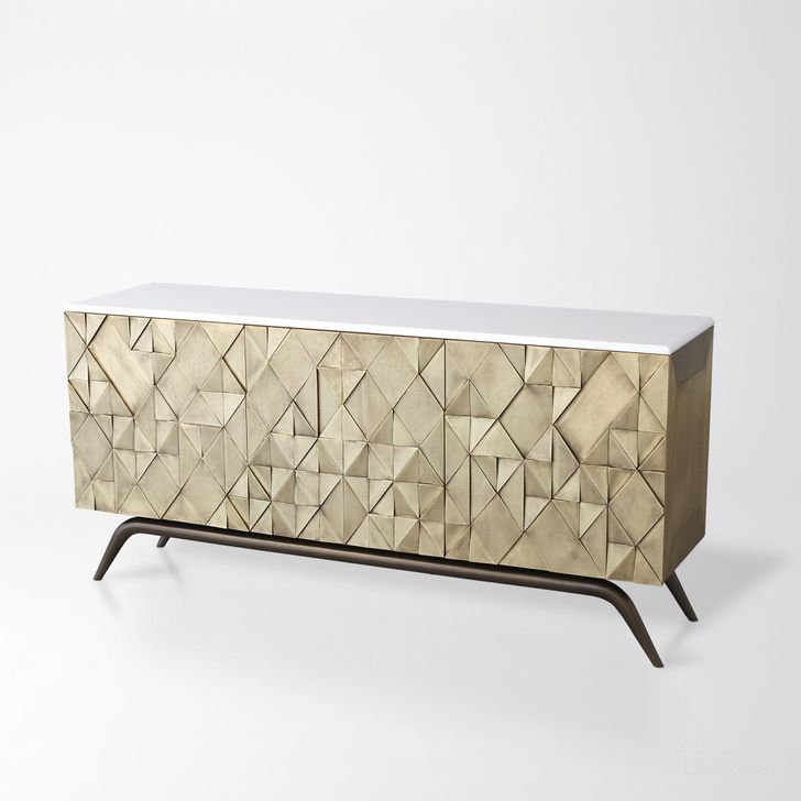 The appearance of Triangle Cabinet In Brass designed by Global Views in the modern / contemporary interior design. This gold piece of furniture  was selected by 1StopBedrooms from Triangle Collection to add a touch of cosiness and style into your home. Sku: 9.93567. Material: Wood. Product Type: Cabinet. Image1