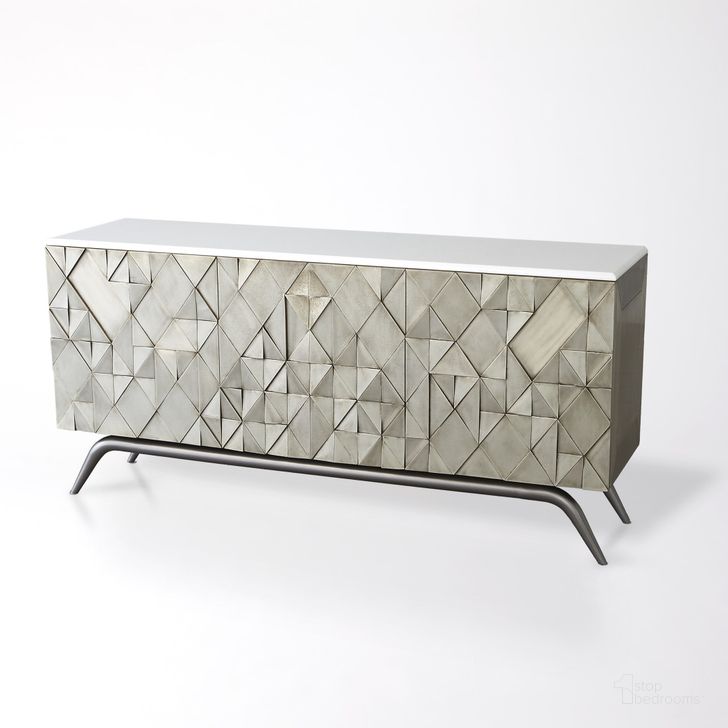 The appearance of Triangle Cabinet In Silver designed by Global Views in the modern / contemporary interior design. This silver piece of furniture  was selected by 1StopBedrooms from Triangle Collection to add a touch of cosiness and style into your home. Sku: 9.93568. Material: Wood. Product Type: Cabinet. Image1