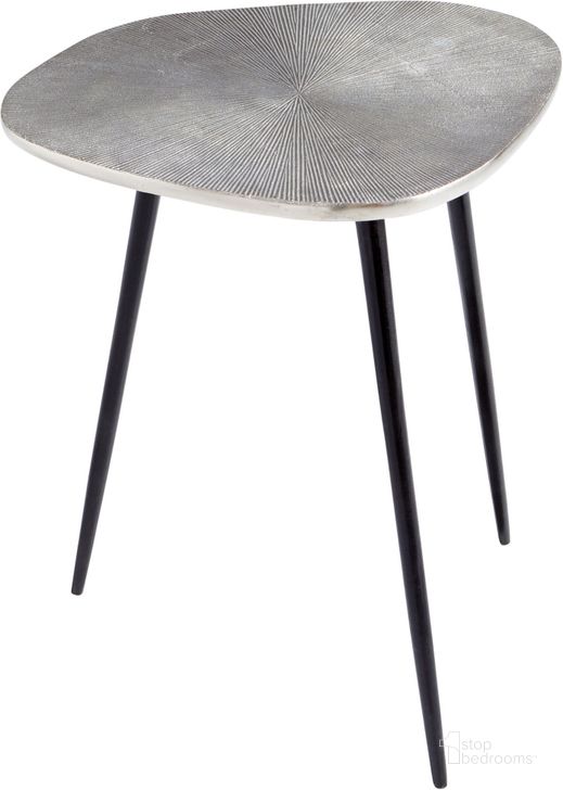 The appearance of Triata Raw Nickel And Bronze Side Table designed by Cyan Design in the modern / contemporary interior design. This silver and grey piece of furniture  was selected by 1StopBedrooms from Triata Collection to add a touch of cosiness and style into your home. Sku: 09713. Material: Aluminum. Product Type: Side Table.