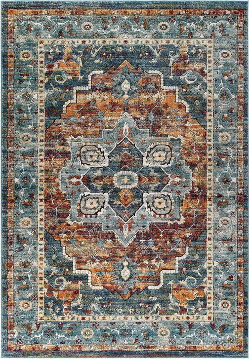 The appearance of Tribute Multicolor Diantha Distressed Vintage Floral Persian Medallion 5x8 Area Rug R-1190B-58 designed by Modway in the modern / contemporary interior design. This multicolor piece of furniture  was selected by 1StopBedrooms from Tribute Collection to add a touch of cosiness and style into your home. Sku: R-1190B-58. Material: Polyester. Product Type: Area Rugs. Image1