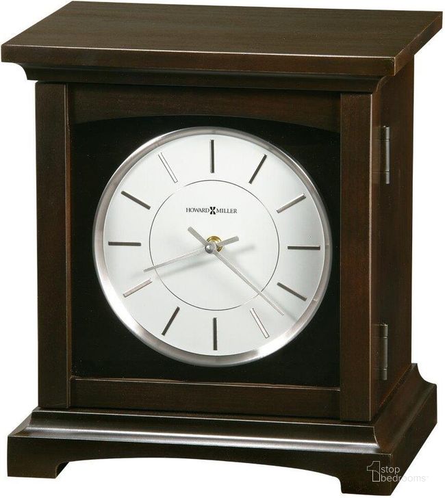 The appearance of Tribute Urn Mantel Clock In Black Coffee designed by Howard Miller in the transitional interior design. This dark brown piece of furniture  was selected by 1StopBedrooms from Tribute Collection to add a touch of cosiness and style into your home. Sku: 800139. Product Type: Clock. Image1