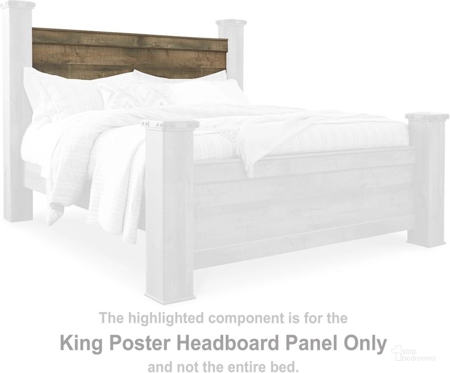 The appearance of Trinell Brown King Poster Headboard Panel designed by Signature Design by Ashley in the transitional interior design. This brown piece of furniture  was selected by 1StopBedrooms from Trinell Collection to add a touch of cosiness and style into your home. Sku: B446-68. Material: Wood. Product Type: Headboard. Bed Size: King.