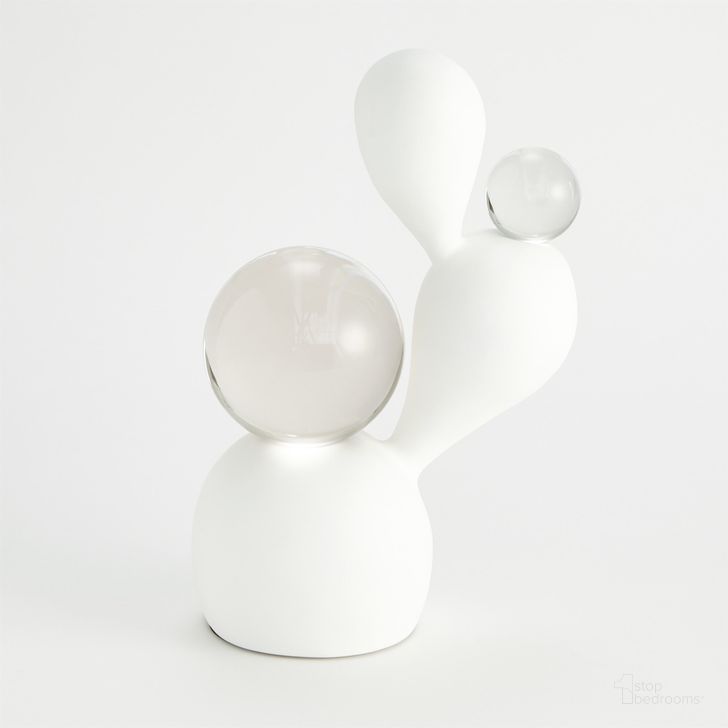 The appearance of Triple Meringue Sculpture With 2 Spheres In White designed by Global Views in the modern / contemporary interior design. This white piece of furniture  was selected by 1StopBedrooms from Triple Collection to add a touch of cosiness and style into your home. Sku: 5171. Product Type: Sculpture. Material: Crystal. Image1