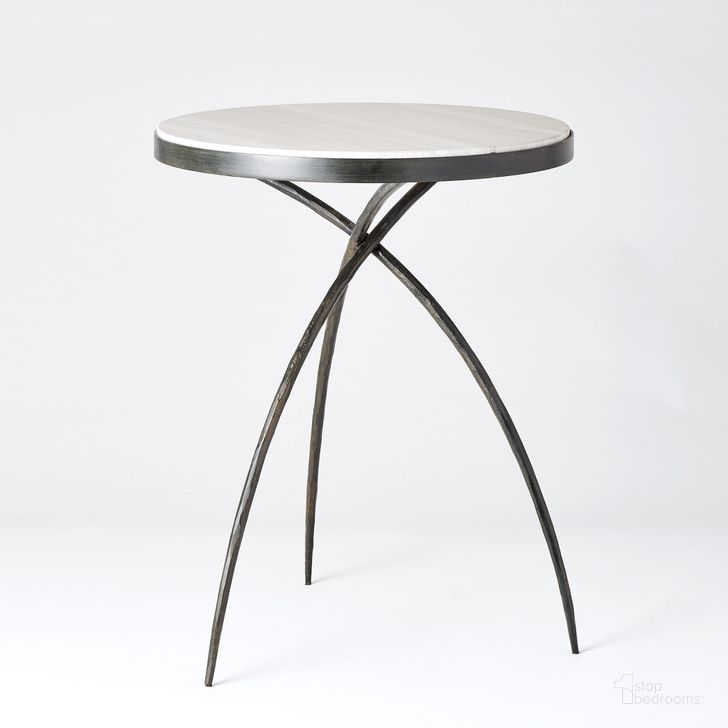 The appearance of Tripod Large Table With Grey Marble Top In Black designed by Global Views in the modern / contemporary interior design. This black piece of furniture  was selected by 1StopBedrooms from Tripod Collection to add a touch of cosiness and style into your home. Sku: 7.80137. Product Type: Table. Material: Iron. Image1
