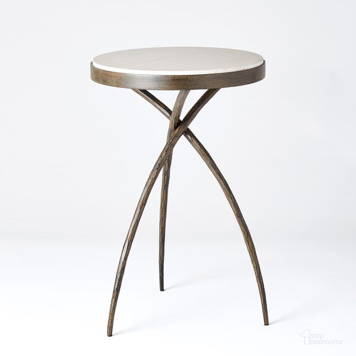 The appearance of Tripod Small Table With Grey Marble Top In Black designed by Global Views in the modern / contemporary interior design. This black piece of furniture  was selected by 1StopBedrooms from Tripod Collection to add a touch of cosiness and style into your home. Sku: 7.80138. Product Type: Table. Material: Iron. Image1