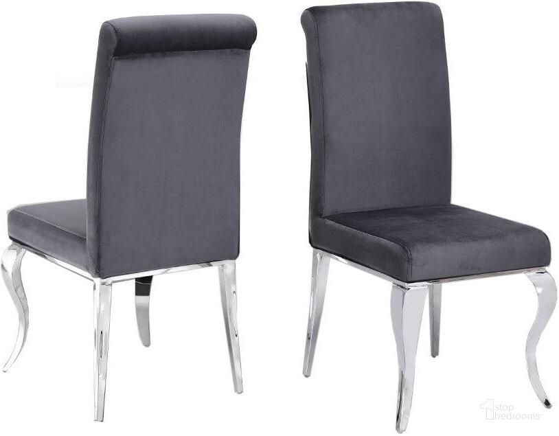 The appearance of Tristan Stainless Steel Dining Chair Set of 2 In Gray designed by Best Master Furniture in the modern / contemporary interior design. This gray piece of furniture  was selected by 1StopBedrooms from Tristan Collection to add a touch of cosiness and style into your home. Sku: T10GC. Product Type: Dining Chair. Material: Stainless Steel. Image1