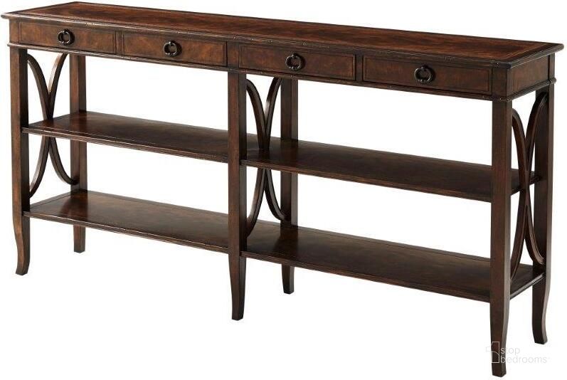 The appearance of Trocadero Console Table designed by Theodore Alexander in the transitional interior design. This  piece of furniture  was selected by 1StopBedrooms from Brooksby Collection to add a touch of cosiness and style into your home. Sku: 5305-252. Material: Wood. Product Type: Console Table.