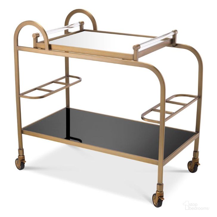 The appearance of Trolley Montreuil Brushed Brass Finish designed by Eichholtz in the modern / contemporary interior design. This brass piece of furniture  was selected by 1StopBedrooms from  to add a touch of cosiness and style into your home. Sku: 116137A;116137B. Product Type: Decorative Accessory. Image1